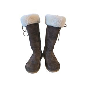 UGG Australia Women's Brown Sheepskin Suede Leather Boots Size 5 Classic Tall